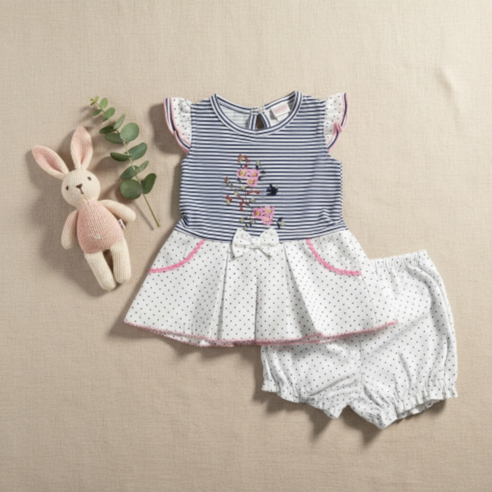 New Without Tags Baby Girl outfit set Shirt and Shorts Size 6 9 months